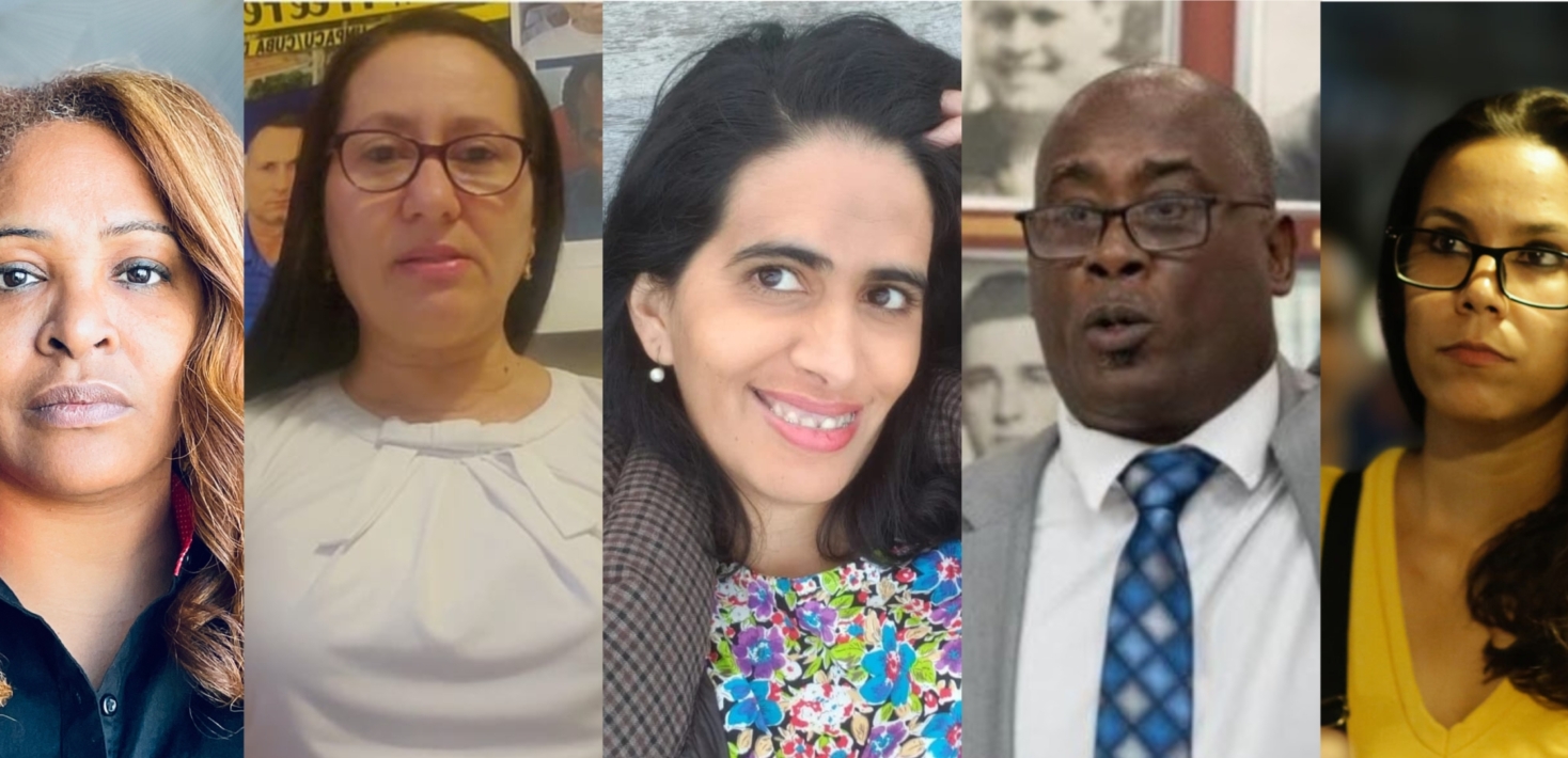 Headshots of five Cuban activists