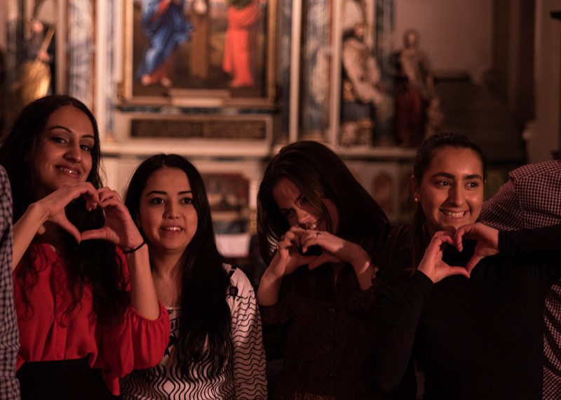 Taibeh Abbasi and her school friends