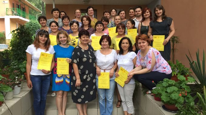 Avant le début de ces cours en septembre, 25 enseignants ont été formés par Amnesty International pendant l’été – Moldavie, juillet 2015, © Amnesty International.