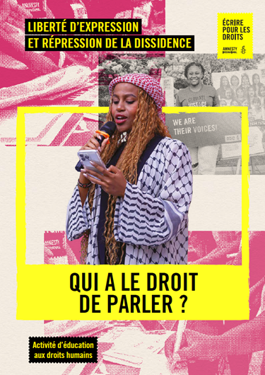 Couverture de l'activité 1 sur la liberté d'expression du manuel d'éducation aux droits humains pour Écrire pour les droits 2026